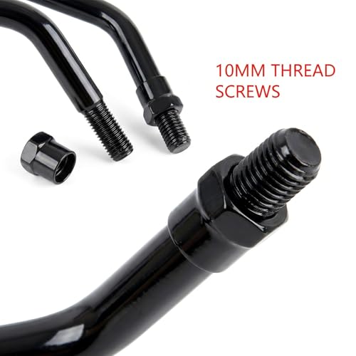 Image of 10 mm Bolt Black Motorcycle Mirrors Universal Handlebar Rear View Side Mirrors Compatible with Harley Kawasaki Suzuki Aprilia Street Mini Bike Cruiser Scooter Cafe Racer Bobber (Black)