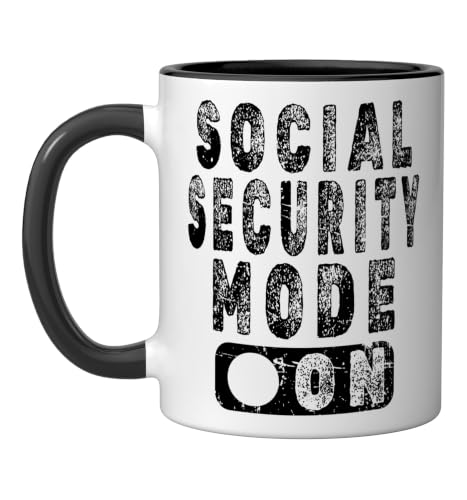 Funny Senior Citizen Joke Mug, Social Security Mode, 11oz