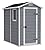 Keter Manor 4x6 Resin Outdoor Storage Shed Kit-Perfect to Store Patio Furniture, Garden Tools Bike Accessories, Beach Chairs and Lawn Mower, Grey & White