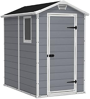 KETER Manor 4x6 Resin Outdoor Storage Shed Kit-Perfect to Store Patio Furniture, Garden
