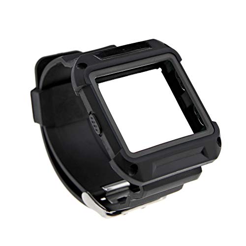 ENET Noir Bracelet Montre Silicone Housses de Protection Remplacement Robuste avec Étui de Protection pour Blaze