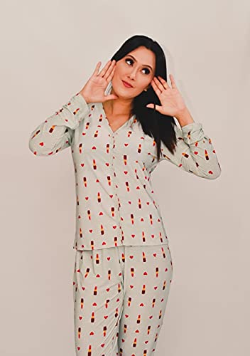 Roupa Pijama Adulto Feminino Aberto Liganete Longo Inverno Blogueira (XGG 46/48, ROSA FLORAL ESTAMPA