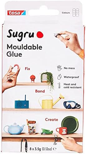 Sugru by Tesa - All Purpose Super Glue, Moldable Craft Glue for Indoor & Outdoor - Adhesive Glue for Creative Fixing, Repairing, Bonding & Personalizing - 8 Pack - White (3.5g/ea)