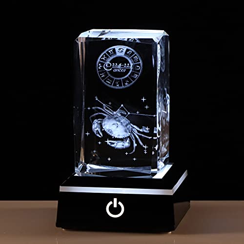 3D Crystals Cancer Zodiac Astrologyg Gifts For Women Men,Cancer Glass Figurine Decor Constellation Stuff June July Birthday Gifts For Girlfriend Woman Wife Keepsake Sign Symbolic Energy:enthusiasm #TOP4