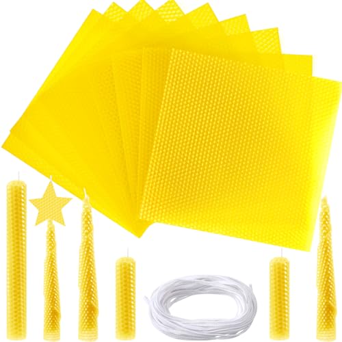 Moinchore 24 Pcs Beeswax Candle Making Kit, 8 x 8