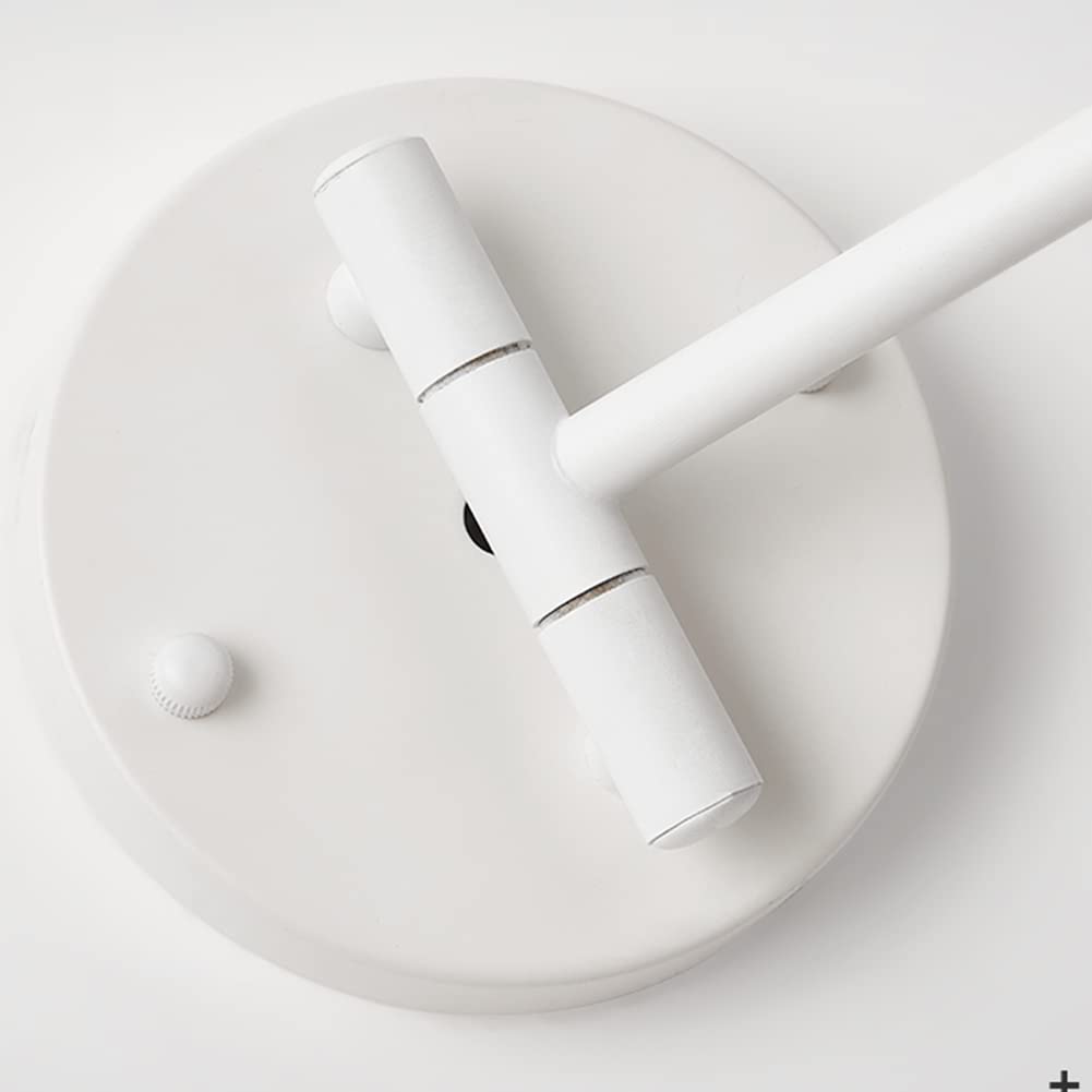 Moderne LED Wandleuchte Innen 8W Dimmbare Klappbare Teleskop Langer Arm Wandlampe 360° Schwenkbar Wipp Wandstrahler Schlafzimmer Nachttisch lesen lampe Wandbeleuchtung,Weiß