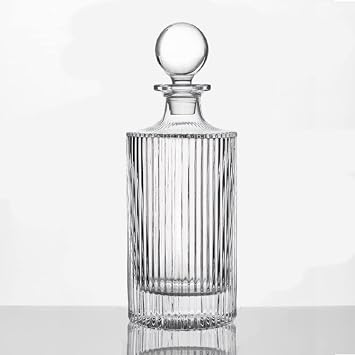 Fluted Glass Whiskey Decanter, 27 oz.