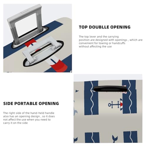 Sea Whale Lighthouse Stretchable Luggage Covers for Suitcase TSA Approved, Dust Proof and Scratch Resistant Travel Luggage Protector for Carry On (22-24 in)4