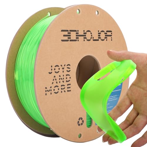 3DHojor TPU Filament 1.75mm TUP95A 3D Printer Filament Flexible Soft 3D Filament 1KG (2.2lbs) fit Most FDM 3D Printers Dimensional Accuracy +/- 0.03 mm-Transparent Green
