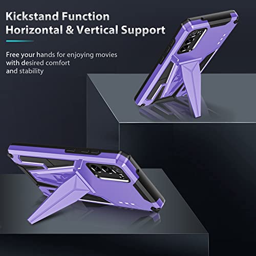 S20 Fe 5G Case With Kickstand Magnet Military Grade Heavy Duty Shockproof Anti-Drop Armor Bumper Cover For Samsung Galaxy S20 Fe 5G Phone Case Rugged Durable Pc Slim Anti-Slip Silicone Shell (Purple) #TOP2