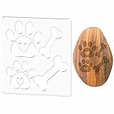 PRESSINART Acryl Fräsvorlagen Holzarbeit Schablonen Doppel Hundeknochen Pfotenabdruck Klare Holz Einlegearbeiten Schablonen Mit Schutzfolie Bastel Vorlage Für Schilder Wurstbretter