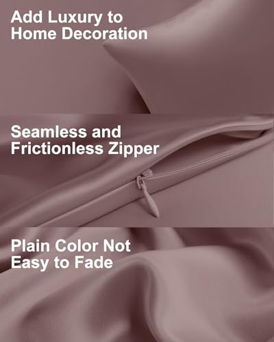 THXSILK Set of 2 Natural Mulberry Silk Pillowcase for Hair and Skin, Standard Size 20"x26" Silk Pillow Cases, Soft Smooth Cooling Premium Grade 6A+ Silk Pillow Cover with Concealed Zipper (Purple)