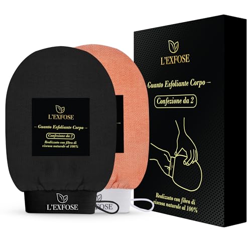 L'Exfose 2x guanto esfoliante corpo - guanto di crine kessa