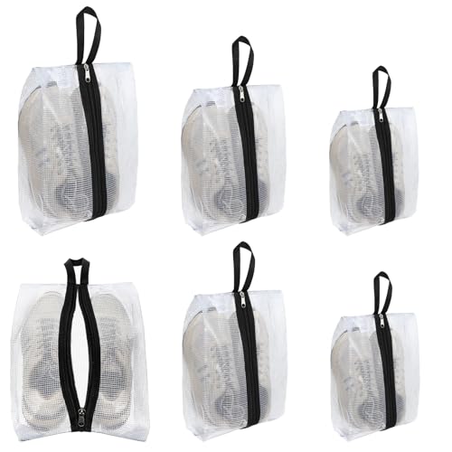6 Pack PVC Shoe Bags with 3 Sizes