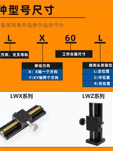 Mesa deslizante de elevación para eje X manual LWZ25-L70 con carrera larga 4