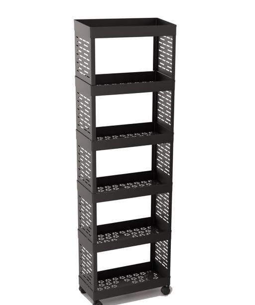GAJSHREE 608 6 Layer Plastic Kitchen Storage Trolley Rack with Caster Wheels, Rolling Utility Cart Slide Out Storage Shelf-image-49