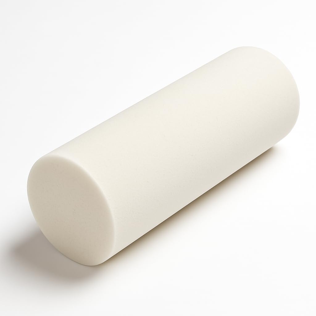 Foam & Upholstery Warehouse Foam Bolster Pillow – High Density Firm Cylindrical Support Cushion for Neck, Back, Yoga, Sofa & Bed | Hypoallergenic & UK Made (8" Diameter, 60" Length)