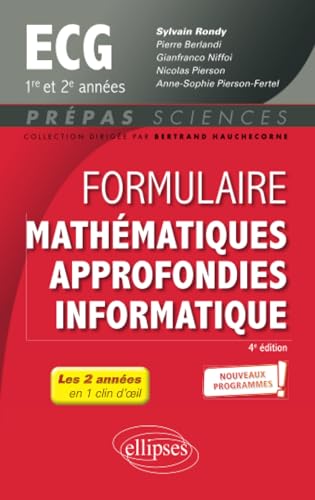 Formulaire Mathématiques approfondies - Informatique - ECG 1re et 2e années - Programme 2022