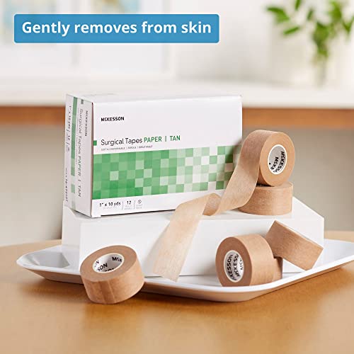 Mckesson Surgical Tapes, Non-Sterile, Breathable Paper, 1 In X 10 Yds, 12 Rolls, 1 Pack #TOP1