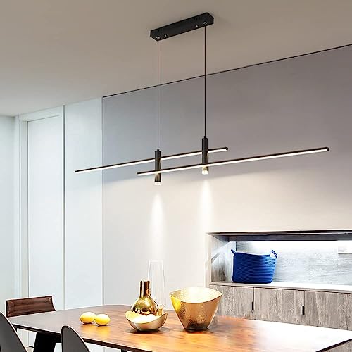 Double Projecteur Dimmable pour cette Suspension LED Moderne de 120cm avec Télécommande