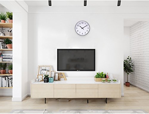 Epy Huts Wall Clock For Living Room, Indoor Non-Ticking Silent Quartz Quiet Sweep Movement Wall Clock For Office, Bathroom, Living Room Decorative 10 Inch White #TOP6