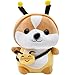 Shiba Inu Dog peluche Jouet,Jouets pour poupée Peluche,Étreindre Oreiller Peluche Doux Corgi Akita abeille Cadeaux d'anniversaire de Noël pour filles et adultes(25cm)