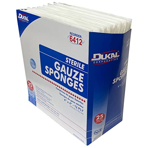4" X 4" Gauze Sponges, Sterile - 1 Box (25Pkgs Of 2) #TOP11