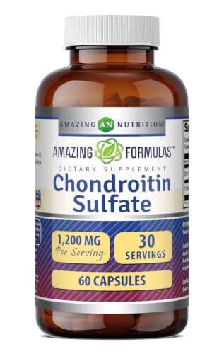 Amazing Formulas Chondroitin Sulfate 1200 mg Per Serving Supplement | Capsules | Non-GMO | Gluten Free | Made in USA (1 Pack 60 Count)