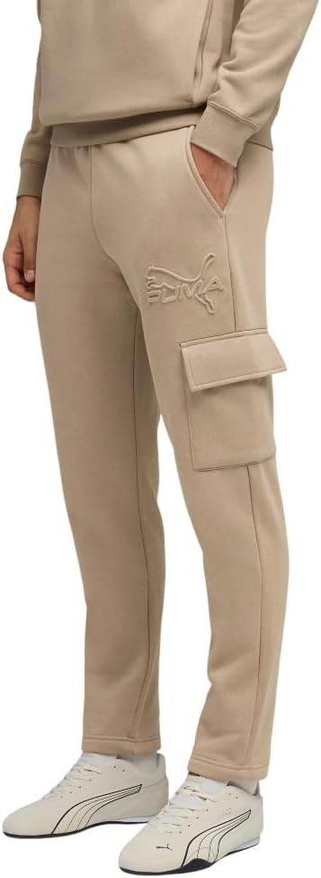 PUMA Mens Essentials Embossed Cargo Pants Casual - Beige - Image 2