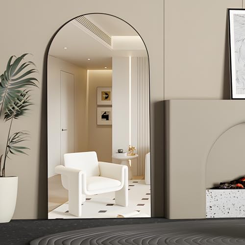 Miniatura 2 de Cassilando Espejo De Cuerpo Entero, 180 X 80 Cm, Espejo De Suelo, Espejo De Cuerpo Entero Independiente Con Soporte Para Dormitorio, Espejo Montado Para Colgar Para Salón, Armario, Negro