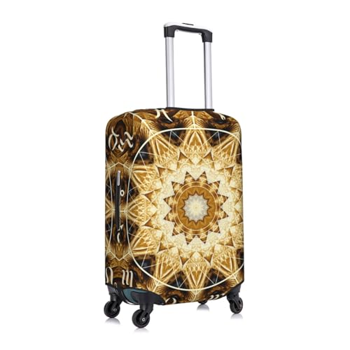 Magic circle zodiacs sign psychedelic black Elastic Travel Luggage Cover Travel Suitcase Cover for Trunk Case 19''-32'' Luggage Protective Cover3