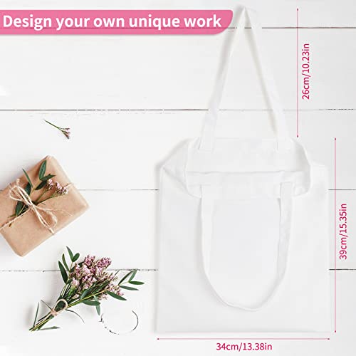 WACAR Sublimation Blanks Tote Bags 14x16inch Canvas Tote Bags Reusable Polyester Grocery Bags for Heat Transfer DIY Crafting Shopping Bags by WACAR - Used condition - Image 4
