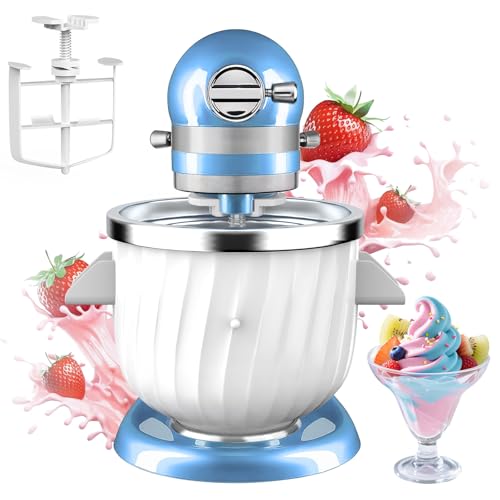 2 Quart Ice Cream Maker Attachment for KitchenAid Stand Mixers – Fits 4.5QT/5QT/6QT Tilt-Head & Bowl-Lift, Homemade Gelato, Sorbet & Dairy-Free Ice Cream, No Rock Salt Needed
