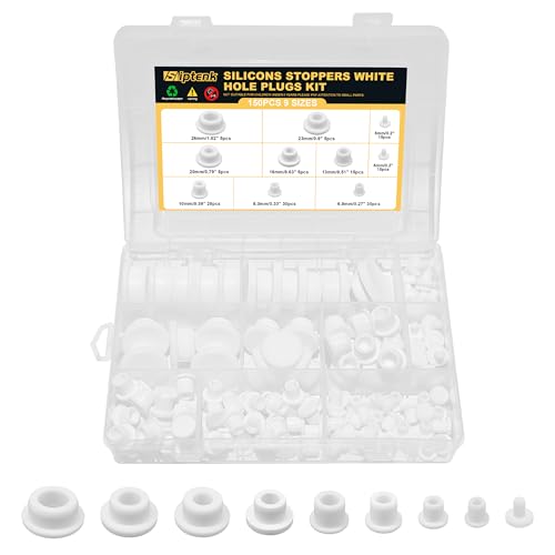 Siptenk 150PCS Silicone Rubber Plugs for Round Holes Bathtub Jet 9 Sizes