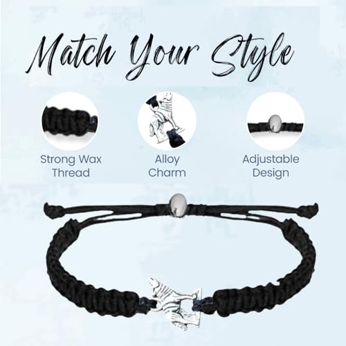 Sportybella Wolf Bracelet for Men and Women, Adjustable Handmade Braided Rope Bracelet with Howling Wolf Head Charm.4