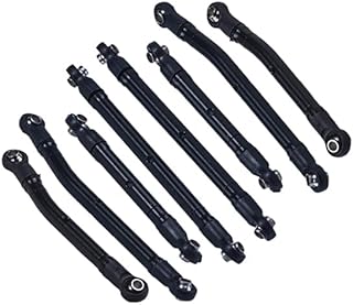 Aluminum 6061-T6 High Clearance Adjustable Link Set for Traxxas 1:18 TRX4M K10 High Trail Crawler 97064-1 Upgrade Parts - Black