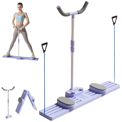 Máquina de esquí ajustable para entrenamiento en casa, entrenador de esquí simulado con pedal antideslizante y reposabrazos ajustables, embellecedor de piernas y caderas, entrenador muscular del suelo