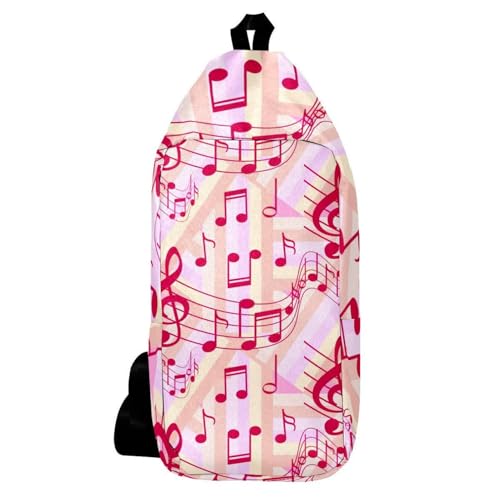 Sac à dos à bandoulière mixte motif musique rouge 16x36.5x8.4cm
