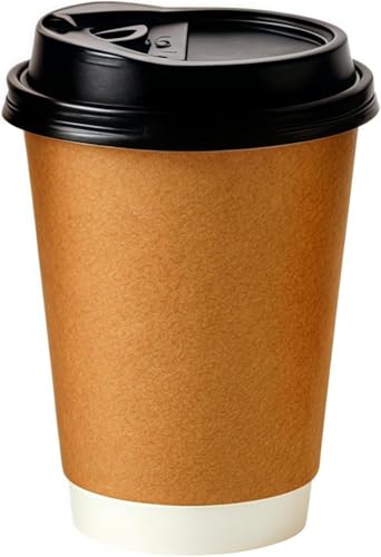 Kivrona �g���̂Ď��R�b�v �W�t�� 10oz 300ml 50�� �z���C�g ��d�f�M �ϔM �H�i�O���[�h �e�C�N�A�E�g �Ɩ��p �ƒ�p �R�[�q�[ ���� ���� �G�R ���� �����p (10oz/300ml-50��,�u���E��)