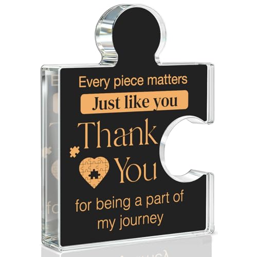 Thank You Gifts for Coworkers Appreciation Gift Retirement Gifts for Colleagues Employees Boss, Every Piece Matters Just Like You Acrylic Puzzle Piece Plaque Office Decor, Black