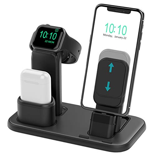 BEACOO Upgraded 3 in 1 Charging Stand for iWatch Series 7/6/5/4/3/2/1, Charging Station Dock Compatible with Airpods Pro/1/2 iPhone Series 13/12/11/pro/X/Xs/XR/8/7(Charger & Cables Required) - Thumbnail 2