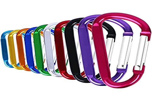 Lote de 10 mosquetones, aleación de Aluminio, mosquetón, Gancho para Llavero, multipasor, mosquetón, para Camping, Senderismo, Viajes, Mochila Cover