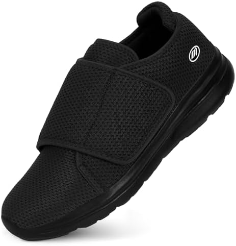 Bigzagger Diabetiker Schuhe Herren Damen Extra Weit mit Klettverschluss Ultraleicht Orthopädische Schuhe mit Memory Foam Sohle Atmungsaktiv Gesundheits schuhe für Geschwollene Füße