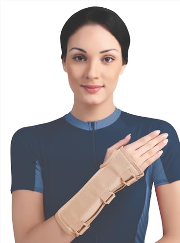 Image of Flamingo Wrist Splint with Cock-up | Forearm & Wrist Splint for Hand Immobilizer | Wrist Support Compression for Tendonitis, Arthritis, Broken, Carpal Tunnel | Beige | Medium