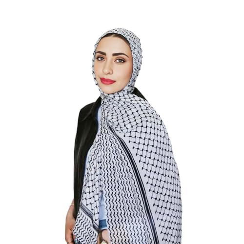 Palestinian Keffiyeh Shemagh Hijab Scarf, Muslim Women Kuffiyeh Arab Headwear2