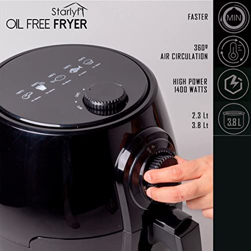 Starlyf Heißluftfritteuse Oil Free Fryer, 1400,00 W, Fritteuse mit 3,8 Litern, Aufwärmen, Frittieren und Backen ohne Öl – Bild 4