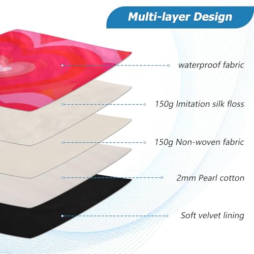 Funda para portátil de 15 pulgadas color Retro Hearts Rojo miniatura 4