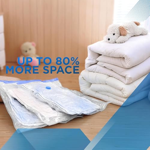 Image of Vacuum Bags For Clothes With Pump - Vacuum Storage Bags,Travel Vacuum Bag For Clothes, Space Saver, Ideal For Women, Efficient Packing Solution,2 Small, 2 Medium, 1 Large (Transperent)-V-45
