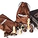 Vamslove Wooden Heavy Weighted Chess Pieces Only-3.8'' King-Extra 2 Queens-34 Wood Tournament Chessmen for Chess Set,Velvet Storage Bags Included