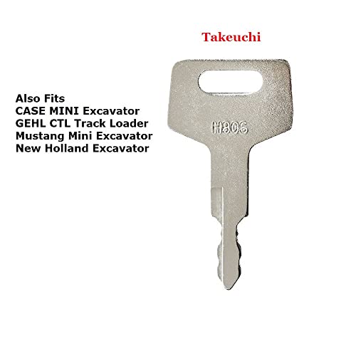 BAAQII 5 STÜCKE Ersatz H806 Zündschlüssel für Takeuchi Gehl Hitachi Mustang New Holland Bagger Kettenlader